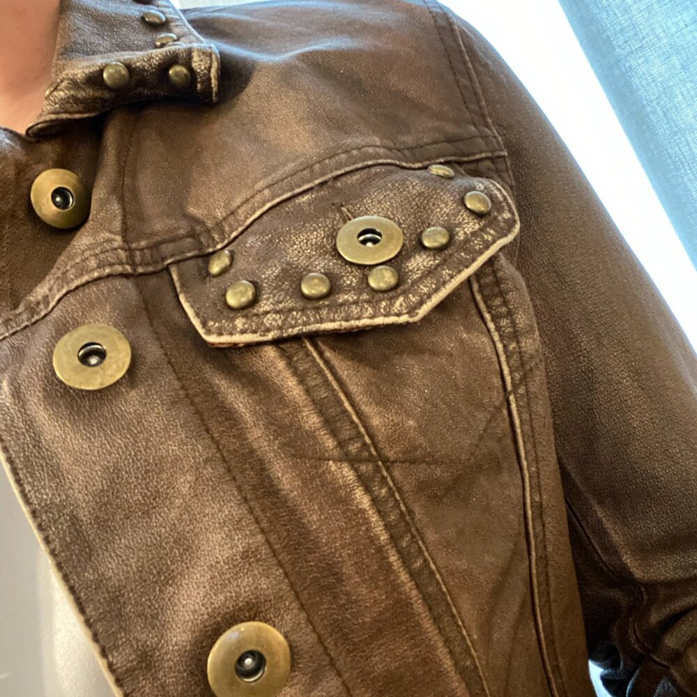 Wilsons Leather Crop Studded Leather Jacket - Picture 14 of 15